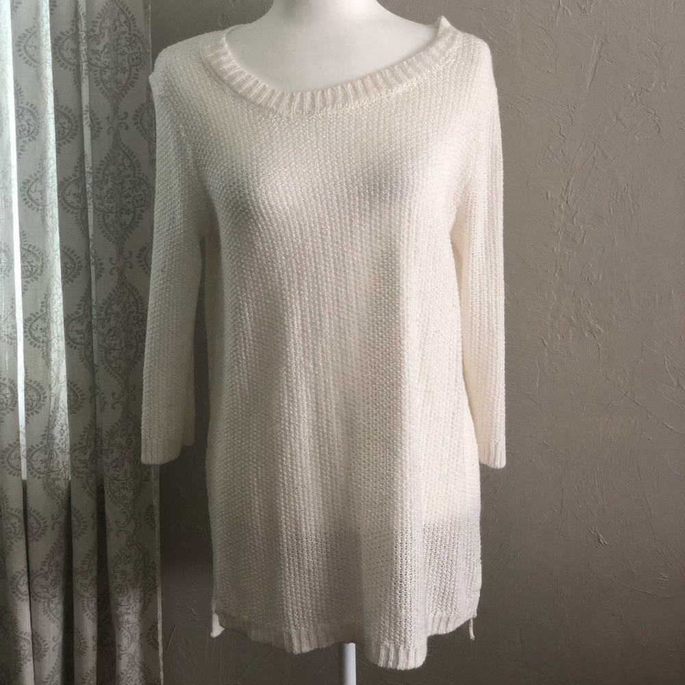White High-Low Sweater
